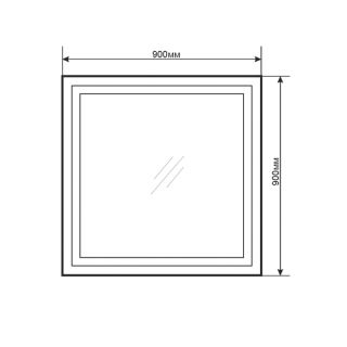 Зеркало Comforty Квадрат 00-00005264 90х90 см